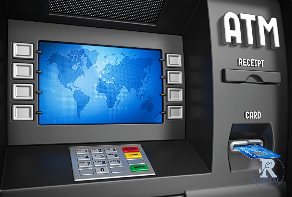 Investing in ATM machines to generate passive income through transaction fees.