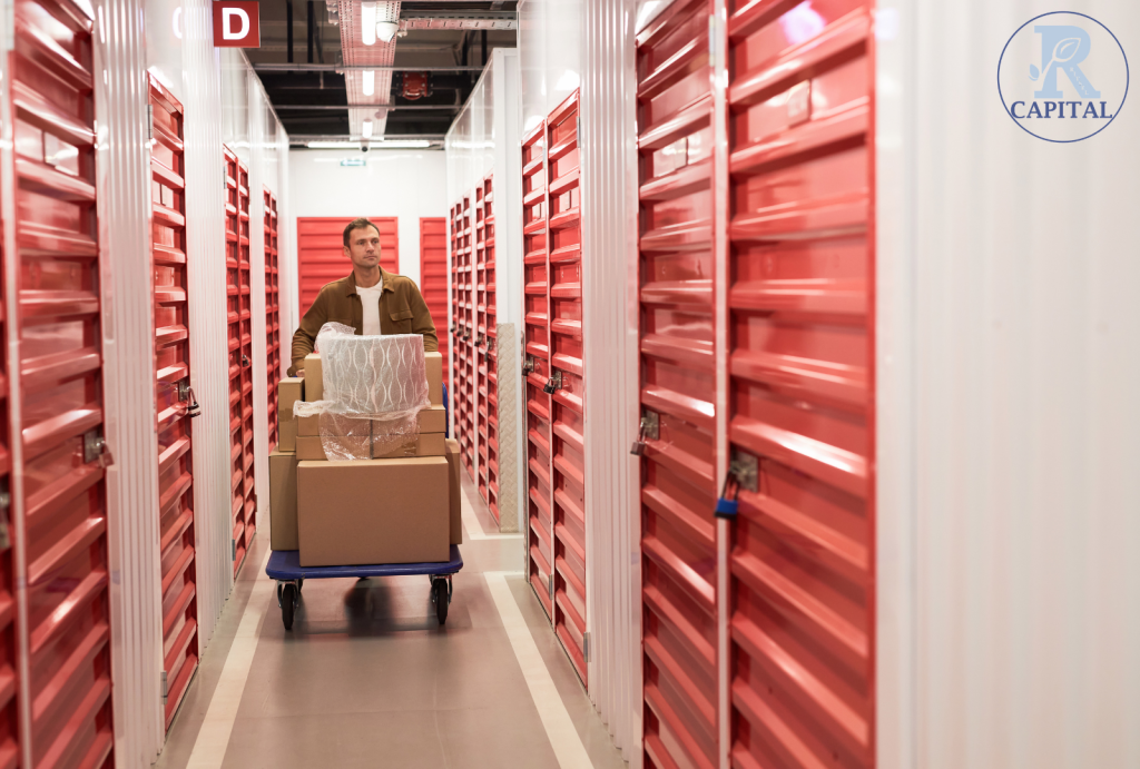 Secure and modern self-storage facility representing real estate investment opportunity