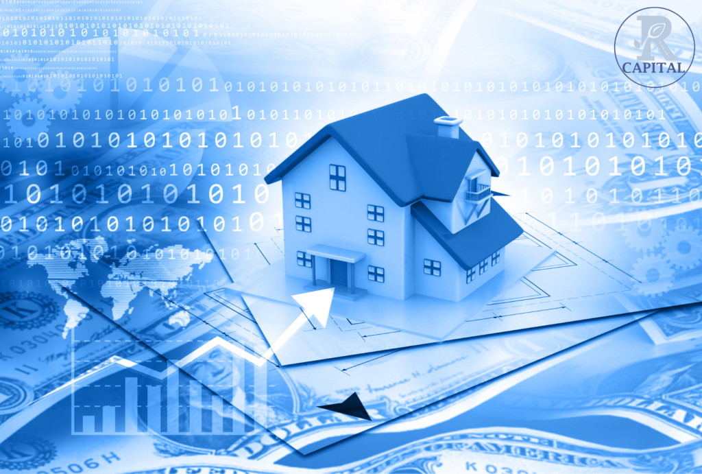 Group of investors reviewing property portfolio on a digital real estate crowdfunding platform